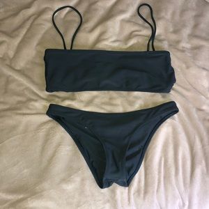 White fox boutique slate grey bikini TOP